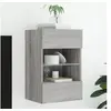 Image de Meuble TV mural avec lumières LED sonoma gris 40x30x60,5 cm