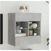 Image de Meuble TV avec Lumières LED, Armoire de Télévision Murale avec Etagères, Meuble Télé Suspendu Salon, Moderne, Gris 837095
