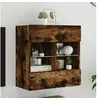 Image de Meuble TV avec Lumières LED, Armoire de Télévision Murale avec Etagères, Meuble Télé Suspendu Salon, Moderne, Chêne 837096