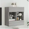 Image de Meuble TV mural avec lumières LED sonoma gris 58,5x30x60,5 cm