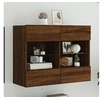 Image de Meuble TV avec Lumières LED, Armoire de Télévision Murale avec Etagères, Meuble Télé Suspendu Salon, Moderne, Chêne 837105