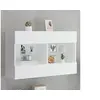Image de Meuble TV avec Lumières LED, Armoire de Télévision Murale avec Etagères, Meuble Télé Suspendu Salon, Moderne, Blanc Bois d'Ingénierie