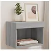 Image de Table de chevet murale avec lumières LED sonoma gris