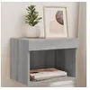 Image de Tables de chevet murales avec lumières LED 2 pcs sonoma gris