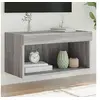 Image de Meuble TV avec Lumières LED, Armoire de Télévision Murale avec Rangement, Meuble Télé Suspendu Salon, Moderne, Sonoma Gris Bois d'Ingénierie