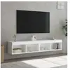 Image de Meubles TV avec lumières LED 2 pcs blanc 80x30x30 cm 837142