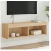 Image de Meuble TV avec Lumières LED, Armoire de Télévision Murale avec Rangement, Meuble Télé Suspendu Salon Salle de Séjour, Moderne, Chêne Sonoma