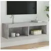 Image de Meuble TV avec lumières LED gris béton 100x30x30 cm