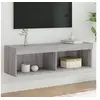 Image de Meuble TV avec Lumières LED, Armoire de Télévision Murale avec Rangement, Meuble Télé Suspendu Salon Salle de Séjour, Moderne, Sonoma Gris