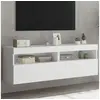 Image de Meubles TV Muraux avec Lumières LED 2 pcs, Armoires de Télévision Suspendues avec Rangement, Meubles Télé Flottants 837184