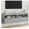 Image de Meubles TV Muraux et Lumières LED 2pcs, Armoires de Télévision Suspendues avec Rangement, Meubles Télé Flottants 837190