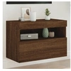 Image de Meuble TV Mural avec Lumières LED, Armoire de Télévision Suspendue, Meuble Télé Flottant, Moderne, Chêne Marron Bois 837195