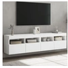 Image de Meubles TV muraux avec lumières LED 2 pcs blanc 80x30x40 cm