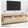 Image de Meubles TV muraux lumières LED 2 pcs chêne sonoma 80x30x40 cm 837202