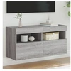 Image de Meuble TV Mural avec Lumières LED, Armoire de Télévision Suspendue avec Rangement, Meuble Télé Flottant, Moderne, 837207