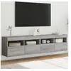 Image de Meubles TV Muraux et Lumières LED 2pcs, Armoires de Télévision Suspendues avec Rangement, Meubles Télé Flottants Salon, Moderne, Sonoma Gris