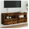 Image de Meuble TV Mural avec Lumières LED, Armoire de Télévision Suspendue avec Rangement, Meuble Télé Flottant, Moderne, Chêne Fumé Bois d'Ingénierie 837215