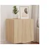 Image de Meubles TV Muraux Lumières LED 2 pcs, Armoires de Télévision Suspendues avec Rangement, Meubles Télé Flottants Salon, 837251