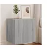 Image de Meubles TV Muraux et Lumières LED 2pcs, Armoires de Télévision Suspendues avec Rangement, Meubles Télé Flottants 837257