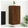 Image de Meuble TV Mural avec Lumières LED, Armoire de Télévision Suspendue, Meuble Télé Flottant, Moderne, Chêne Marron Bois 837266