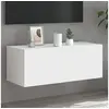 Image de Meuble TV mural avec lumières LED blanc 80x35x31 cm