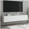 Image de Meubles TV muraux avec lumières LED 2 pcs blanc 80x35x31 cm