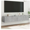 Image de Meubles TV Muraux et Lumières LED 2pcs, Armoires de Télévision Suspendues avec Rangement, Meubles Télé Flottants 837288