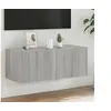 Image de Meuble TV Mural avec Lumières LED, Armoire de Télévision Suspendue avec Rangement, Meuble Télé Flottant, Moderne, 837291