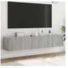 Image de Meubles TV Muraux et Lumières LED 2pcs, Armoires de Télévision Suspendues avec Rangement, Meubles Télé Flottants 837292