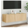 Image de Meuble TV Mural avec Lumières LED, Armoire de Télévision Suspendue, Meuble Télé Flottant, Moderne, Chêne Sonoma Bois 837297