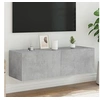Image de Meuble TV Mural avec Lumières LED, Armoire de Télévision Suspendue avec Rangement, Meuble Télé Flottant, Moderne, 837298