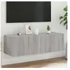 Image de Meuble TV Mural avec Lumières LED, Armoire de Télévision Suspendue avec Rangement, Meuble Télé Flottant, Moderne, 837300