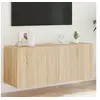 Image de Meuble TV Mural avec Lumières LED, Armoire de Télévision Suspendue, Meuble Télé Flottant, Moderne, Chêne Sonoma Bois d'Ingénierie