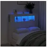 Image de Tête de lit à LED blanc 120x18,5x103,5 cm bois d ingénierie