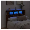 Image de Tête de lit à LED chêne fumé 140x18,5x103,5cm bois d ingénierie