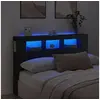 Image de Tête de lit à LED noir 160x18,5x103,5 cm bois d ingénierie