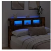 Image de Tête de lit à LED chêne fumé 160x18,5x103,5cm bois d ingénierie