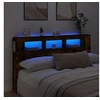 Image de Tête de lit à LED chêne fumé 180x18,5x103,5cm bois d ingénierie
