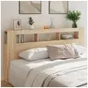 Image de Tête de lit à LED chêne sonoma 200x18,5x103,5cm bois ingénierie