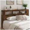 Image de Tête de lit à LED chêne fumé 200x18,5x103,5cm bois d ingénierie