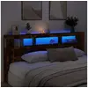 Image de Tête de lit à LED chêne fumé 220x18,5x103,5cm bois d ingénierie