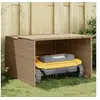 Image de Garage pour robot tondeuse beige 86x90x52/57 cm résine tressée