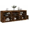 Image de Buffet avec lumières LED chêne fumé 181,5x37x67 cm