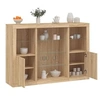 Image de Buffets avec lumières LED 3 pcs chêne sonoma bois d'ingénierie, meuble buffet, meuble de rangement de cuisine, meuble 3209130