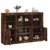 Image de Buffets avec lumières LED 3 pcs chêne fumé bois d'ingénierie, meuble buffet, meuble de rangement de cuisine, meuble 3209132