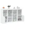 Image de Buffets avec lumières LED 3 pcs blanc bois d ingénierie