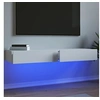 Image de Meubles TV avec éclairage LED 2 pcs blanc 60x35x15,5 cm