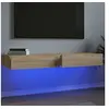 Image de Meubles TV avec éclairage LED 2 pcs chêne sonoma 60x35x15,5 cm