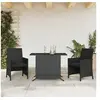 Image de Ensemble de Bistro avec Coussins 3 pcs, Chaises et Table de Patio, Meubles de Terrasse Arrière-cour Extérieur, Noir 365117