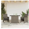 Image de Ensemble de Bistro avec Coussins 3 pcs, Chaises et Table de Patio, Meubles de Terrasse Arrière-cour Extérieur, Gris 365119